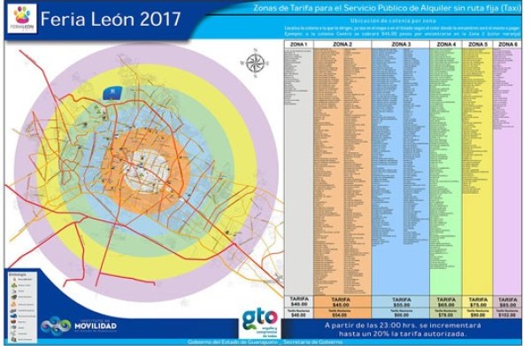 Fijan tarifas para los taxis durante la Feria de León