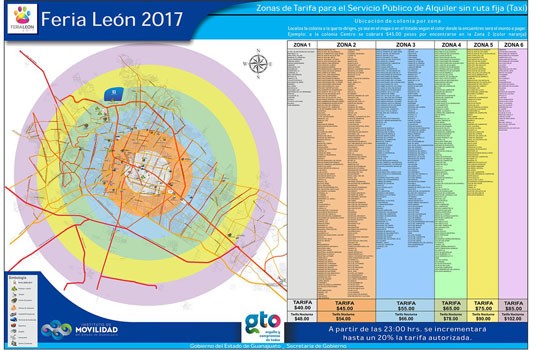 Fijan tarifas para los taxis durante la Feria de León