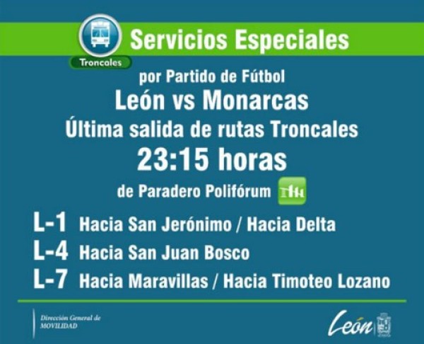 Amplían horario de rutas del transporte por partido de fútbol