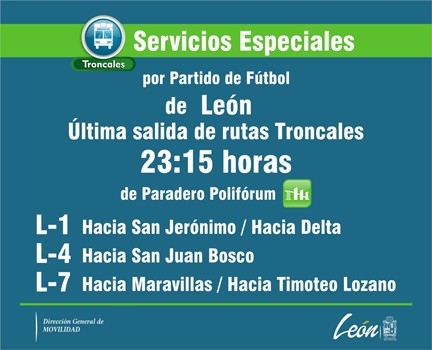 Ampliarán horario del transporte por partido de fútbol