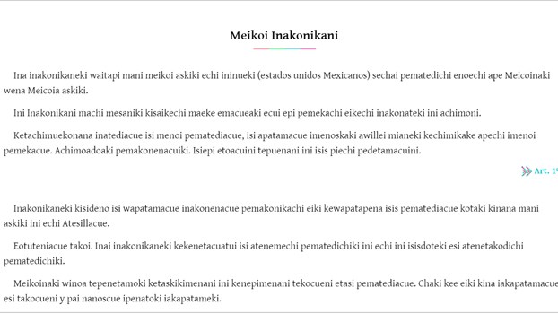 Mujer indígena traduce la Constitución mexicana en kickapoo