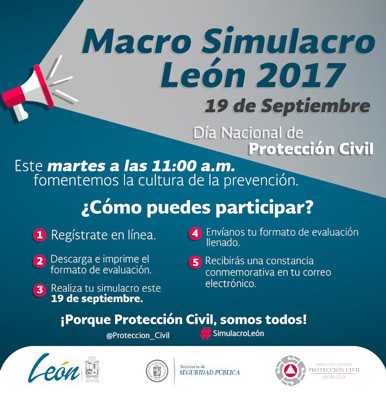 Conmemorarán Día Nacional de Protección Civil con macro simulacro