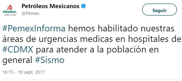 Pemex habilita hospitales para atender a víctimas del sismo