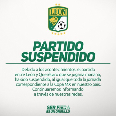 Se suspende partido entre León y Querétaro