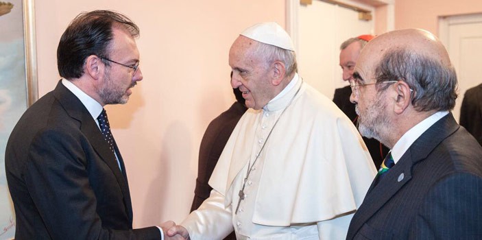 Agradece Videgaray al Papa Francisco cercanía con México durante sismos