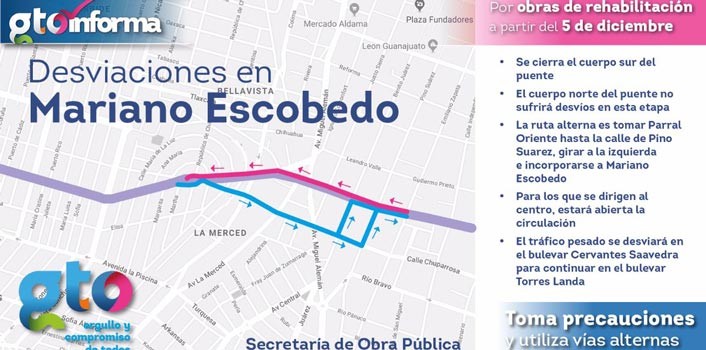 Inician cierres parciales del puente de Mariano Escobedo y Miguel Alemán