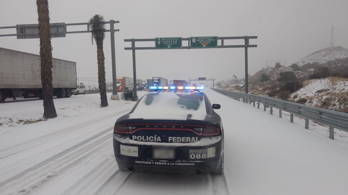 Nevadas afectan estados de Coahuila, Nuevo León y Tamaulipas