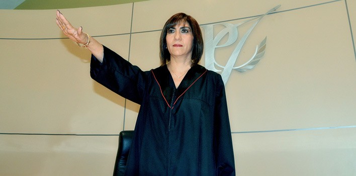 Claudia Barrera Rangel, presidenta del Supremo Tribunal de Justicia del Estado