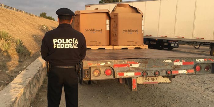Aseguran cargamento de polipropileno en San Luis de la Paz