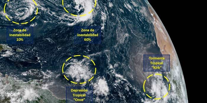 Tormenta tropical Kirk se forma en el Océano Atlántico