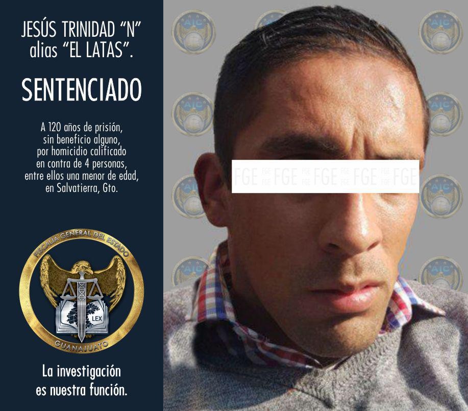 Sentencian a 120 años a multihomicida de Salvatierra