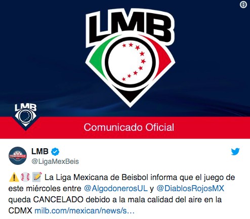 Cancelan también juego entre Diablos y Algodoneros