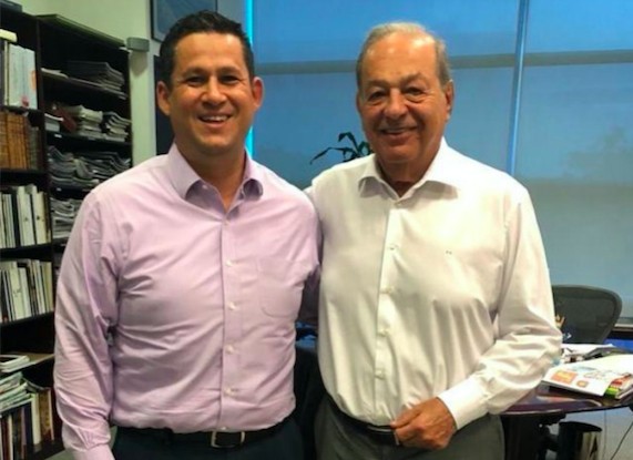Se reúnen Diego Sinhue Rodríguez Vallejo y el empresario Carlos Slim Helú