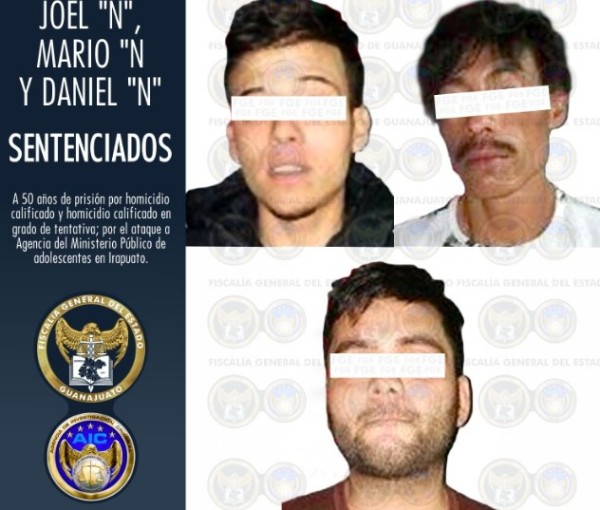 Dan 50 años de cárcel a tres por atacar Agencia del MP de Adolescentes en Irapuato