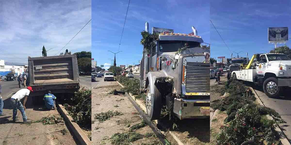 Tolva se queda sin frenos en Paseo de los Insurgentes