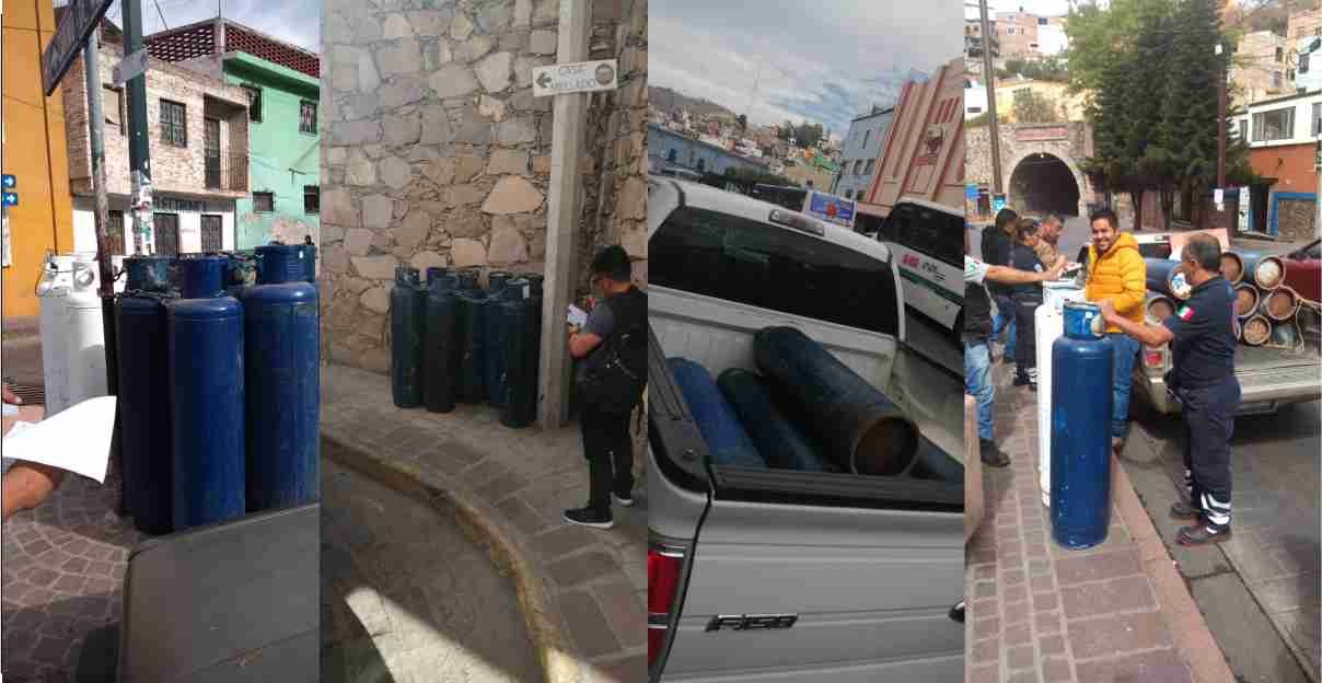 Decomisan 49 cilindros de gas en la vía pública