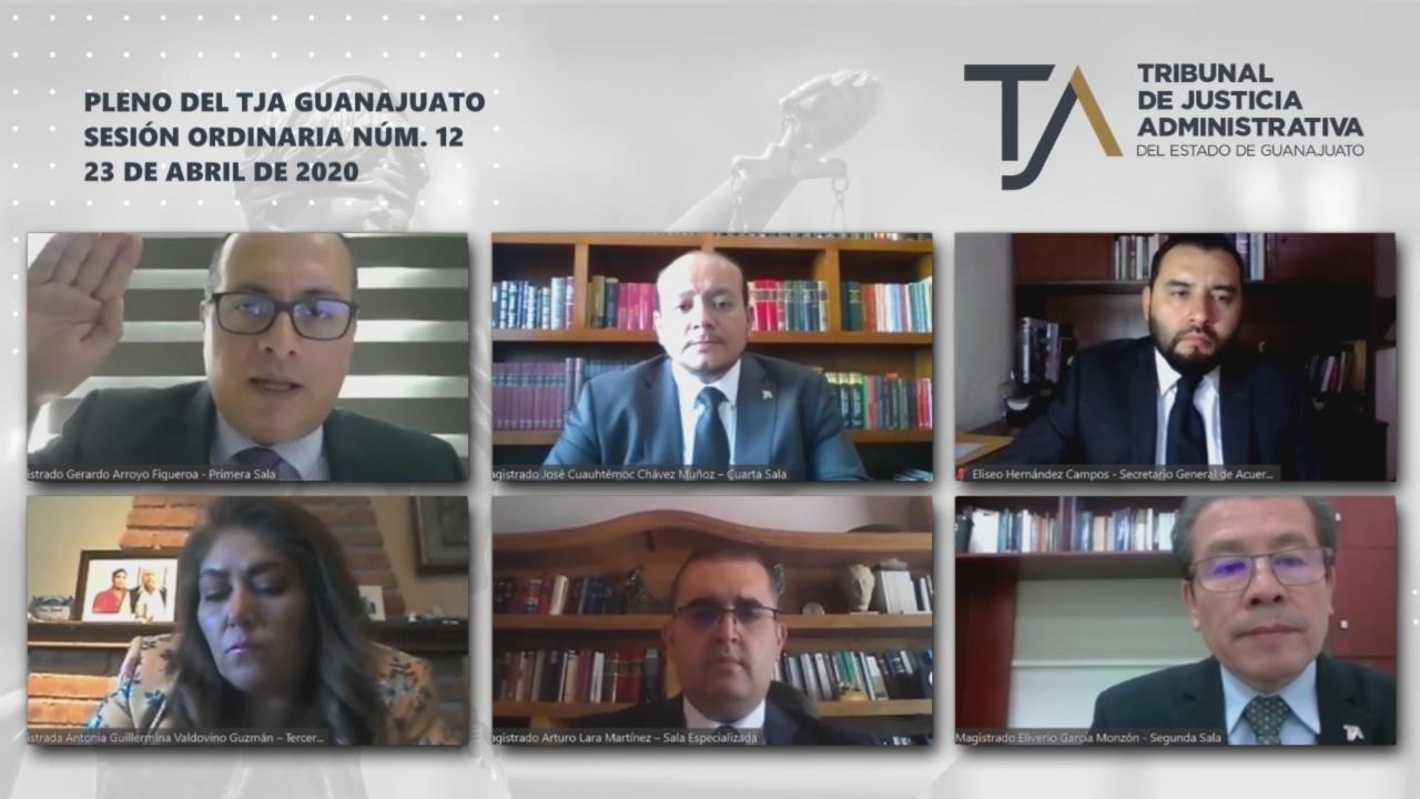 Pleno del TJA Guanajuato sesiona, por primera vez en la historia, de manera virtual