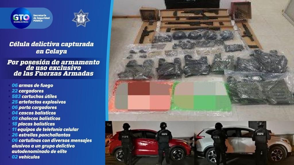 Capturan a 10 integrantes de célula criminal celayense