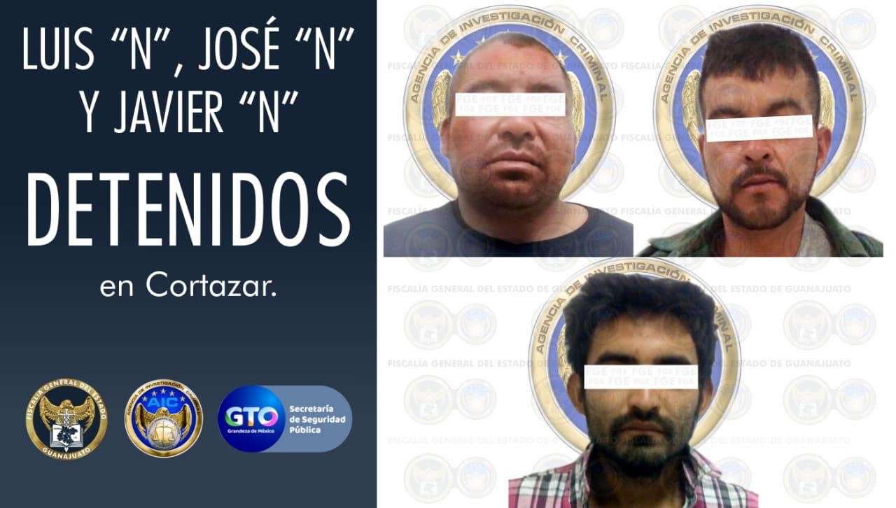 Caen tres integrantes de cártel en Cortazar