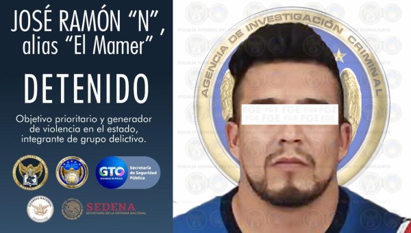 Capturan a 'El Mamer', miembro de grupo delictivo