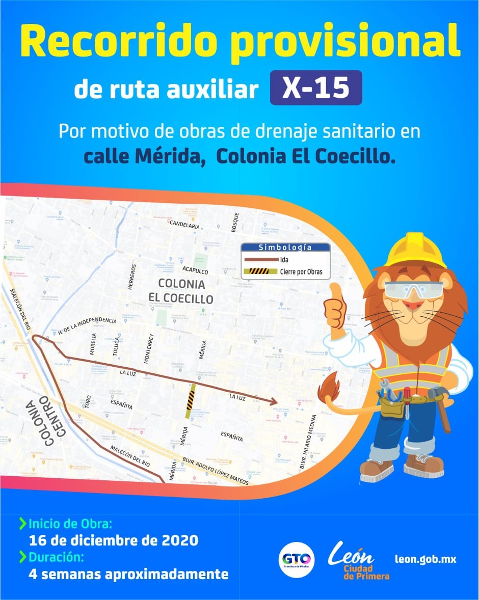 Anuncian desvío de rutas en el Barrio del Coecillo