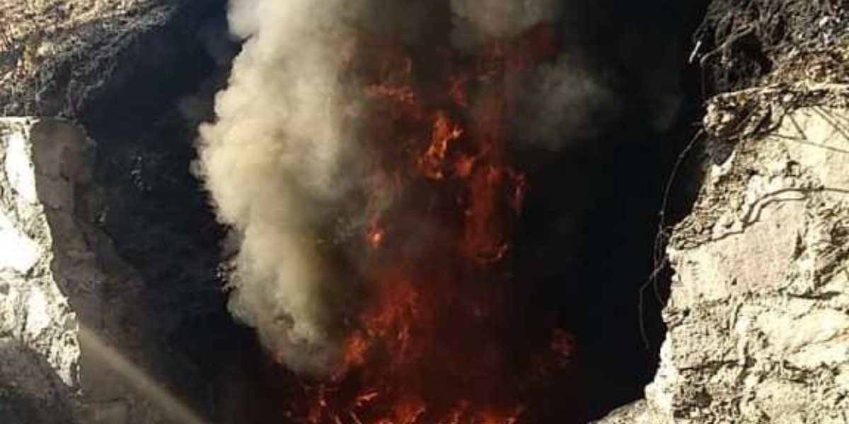 Se incendia tubo de drenaje