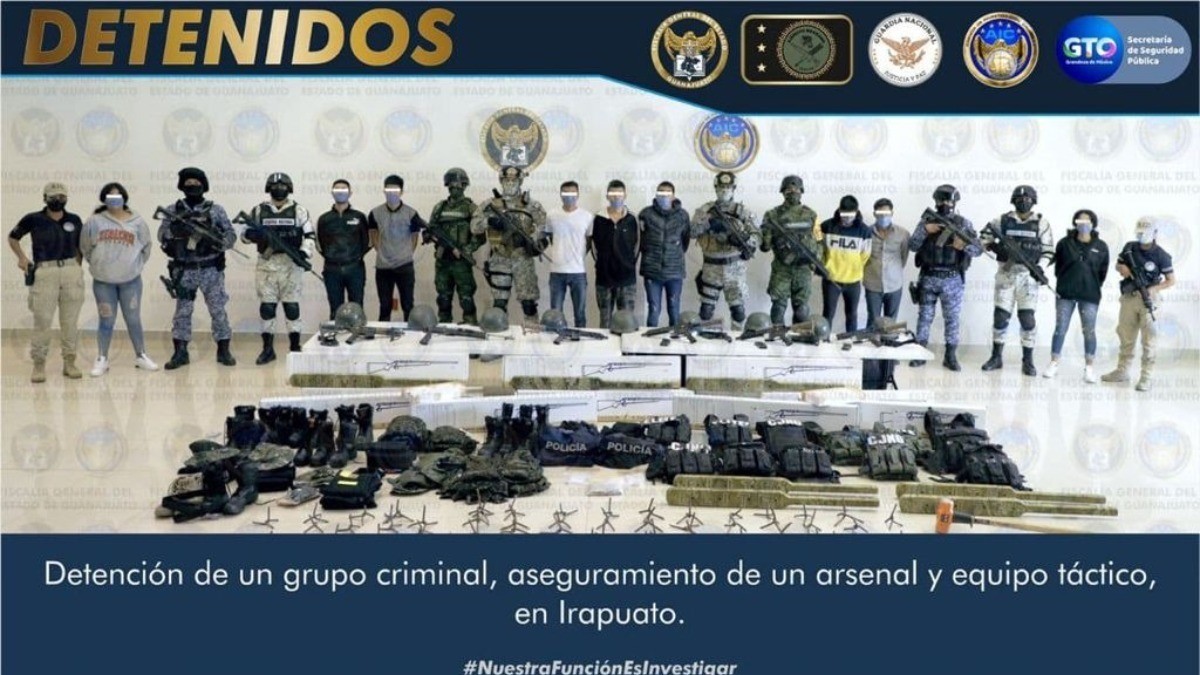 Detienen a 13 integrantes de grupo criminal en Irapuato