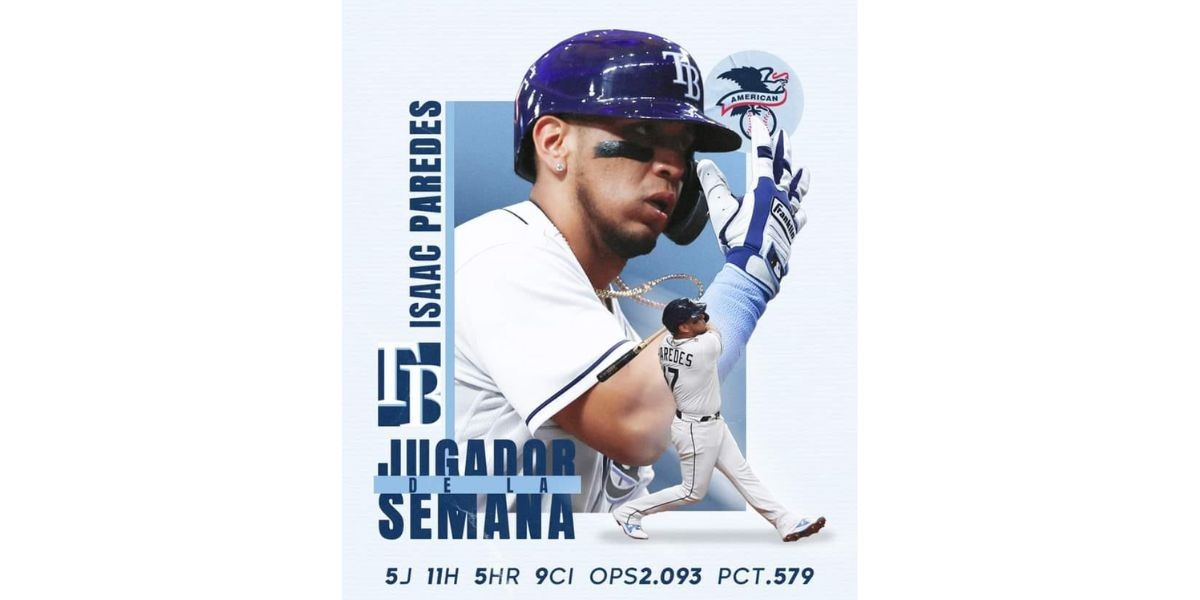 Nombran al mexicano Isaac Paredes como jugador de la semana en la MLB