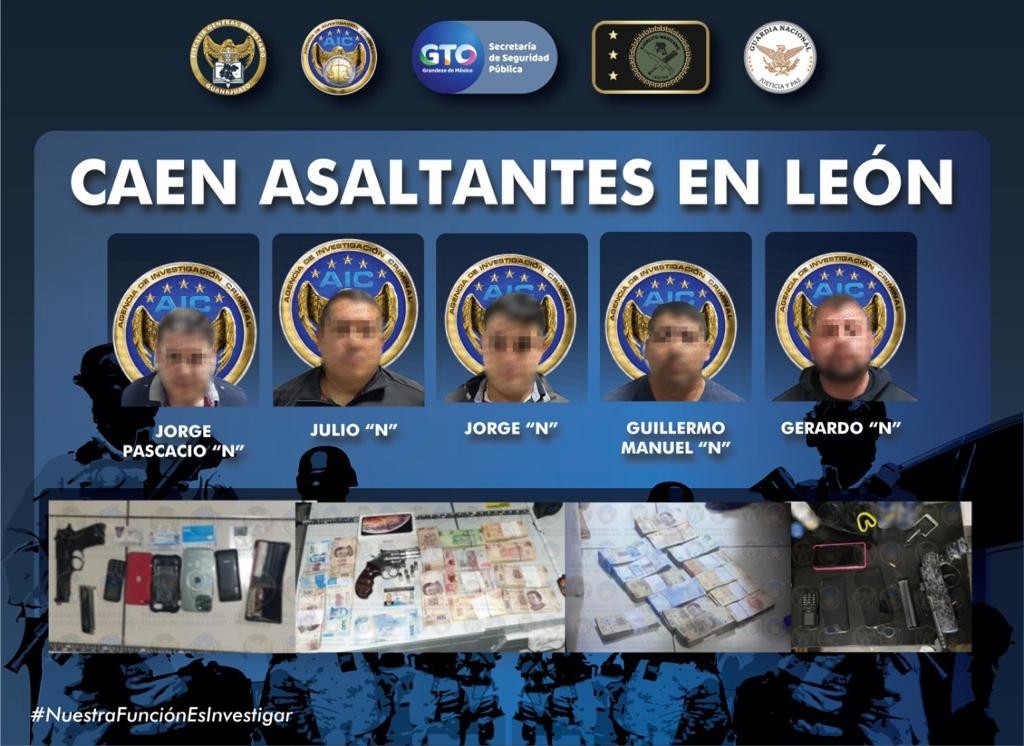 Detienen a banda de asaltantes de casas en León
