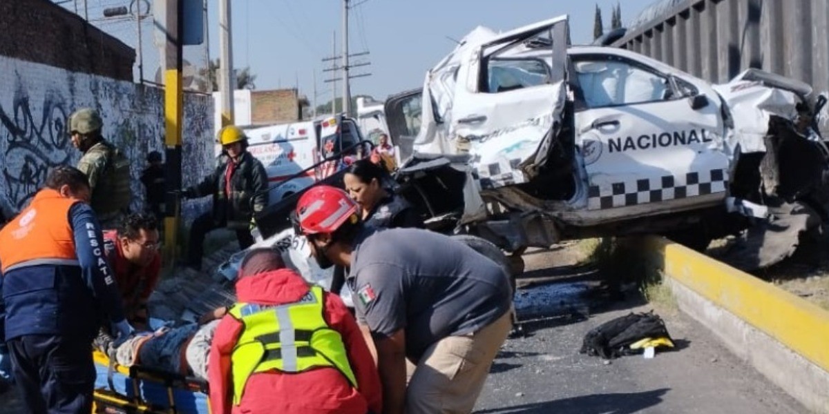 Mueren dos elementos de la Guardia Nacional en trenazo en Celaya