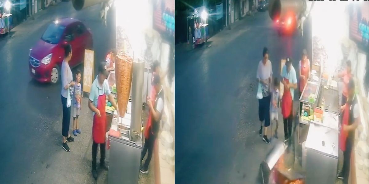 Taquero tira su trompo de carne al pastor y se hace viral