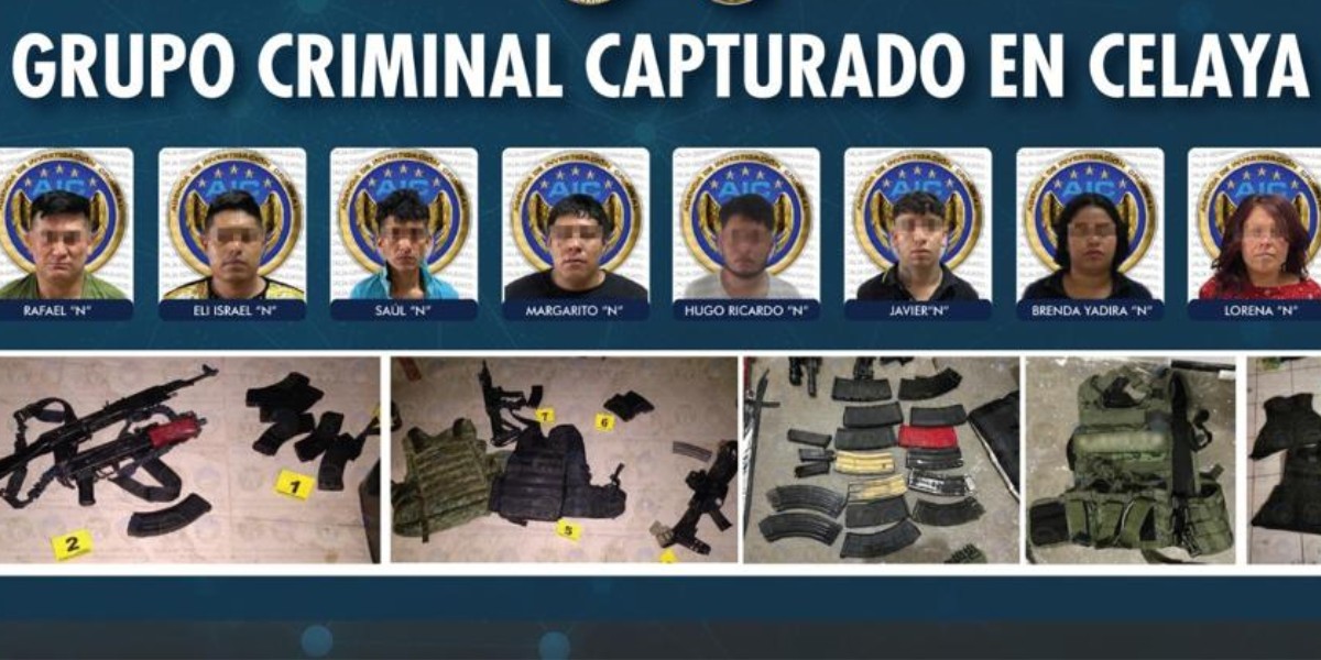 Cae grupo criminal en Celaya; se les aseguró armas y drogas en dos domicilios