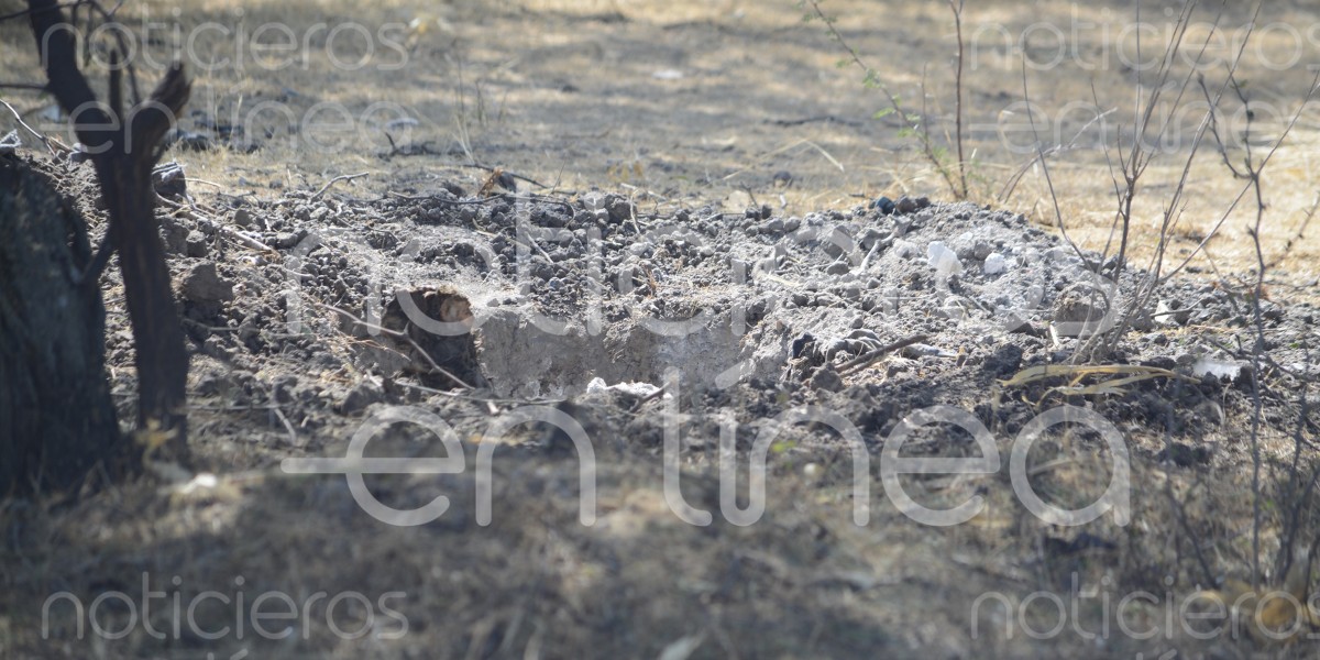 Jauría desentierra una osamenta en la comunidad de Barretos, León