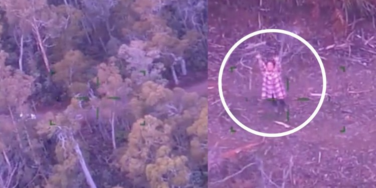 Mujer sobrevive en el bosque con dulces y una botella de vino