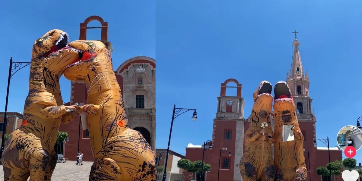 Hasta que un meteorito los separe ¡‘Dinosaurios’ se casan en Romita!