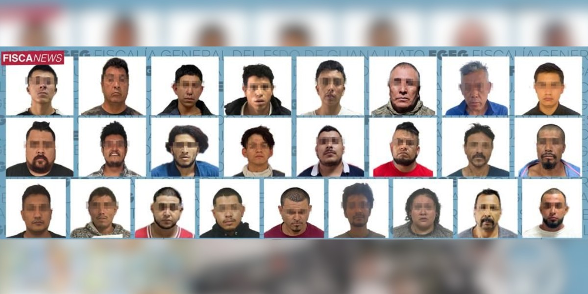 Caen 25 hombres acusados de secuestro y extorsión en Guanajuato