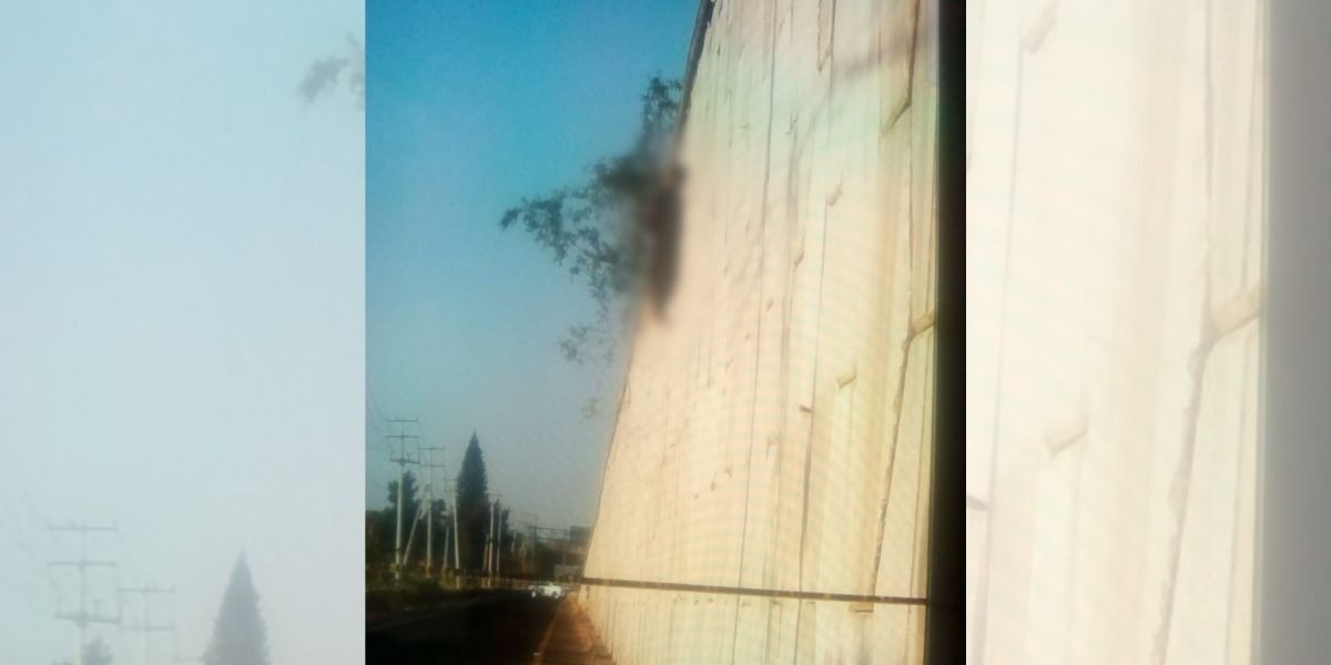 Cuelgan a hombre en puente de Celaya