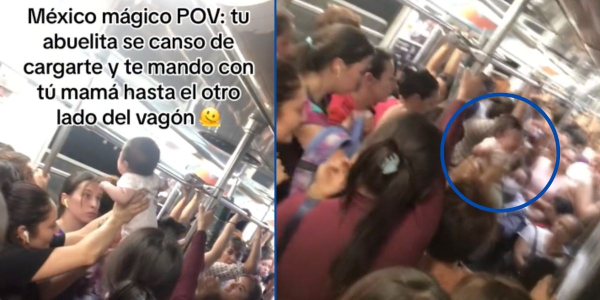 De mano en mano, bebé llega hasta su madre en un vagón del Metro de la CDMX