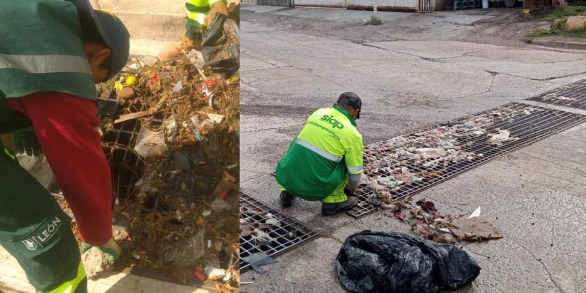 Recoleta SIAP en León 45 toneladas de basura durante las lluvias