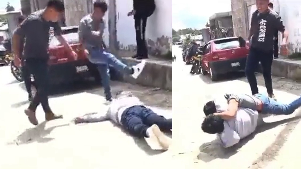 Captan en video brutal golpiza en Chiapas a estudiante de secundaria