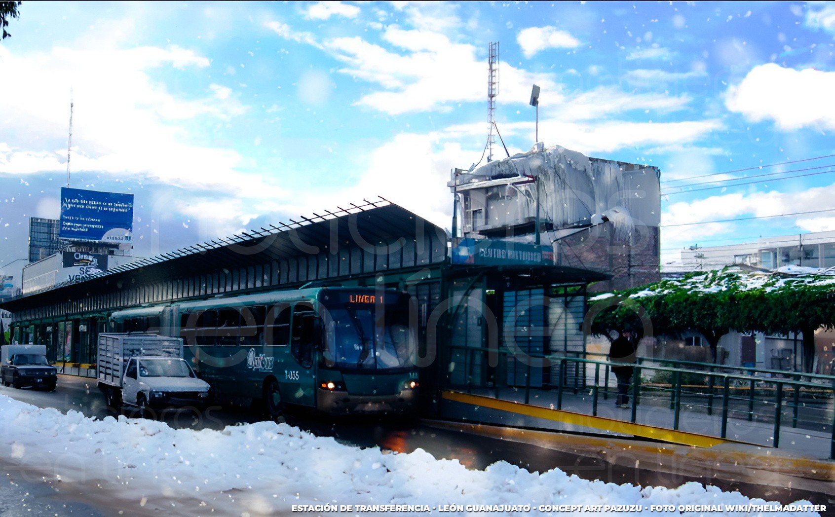 Así luciría León si nevara hoy