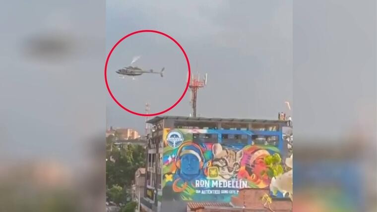 Pánico en helicóptero: capturan momentos angustiantes en Colombia