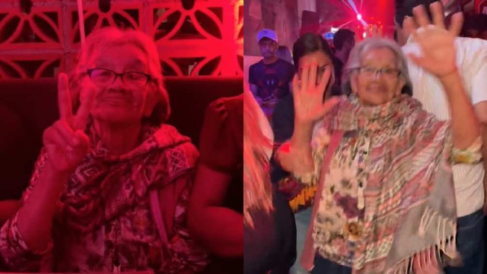 Abuelita se va de antro con su nieta y se hace viral