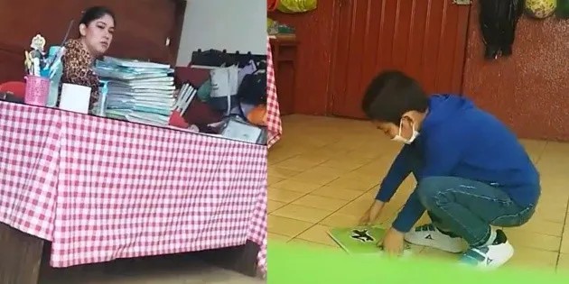 Maestra causa indignación por arrojar al piso libros de estudiantes