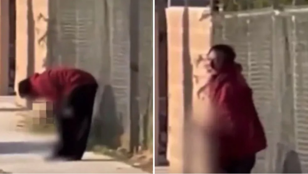 Hombre se come una pierna humana en plena vía pública (VIDEO)