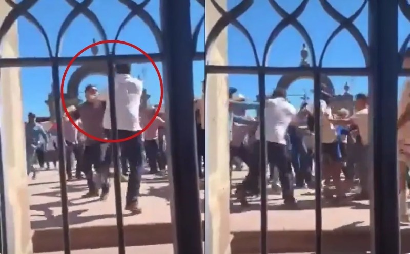 ¡Santa campal!, graban riña en iglesia de Jalisco