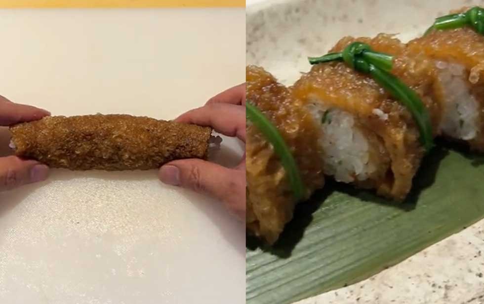 ¿“Chicha-Roll”? Chef se hace viral por crear rollo de sushi con chicharrón