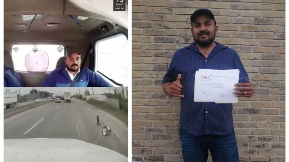 Trailero salva a un niño en una carretera de Tamaulipas (VIDEO)