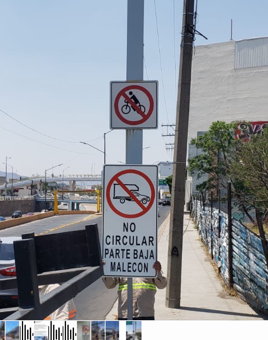 Restringen el paso a vehículos grandes por la parte baja del Malecón