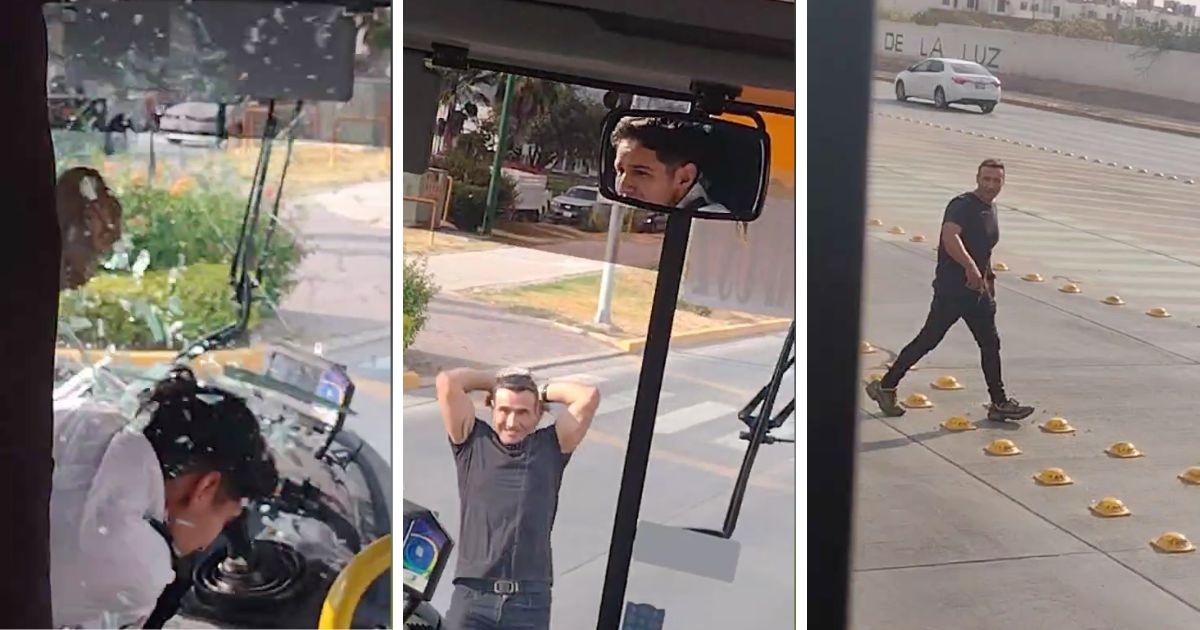 (VIDEO) Conductor apedrea a camión urbano en Héroes de León